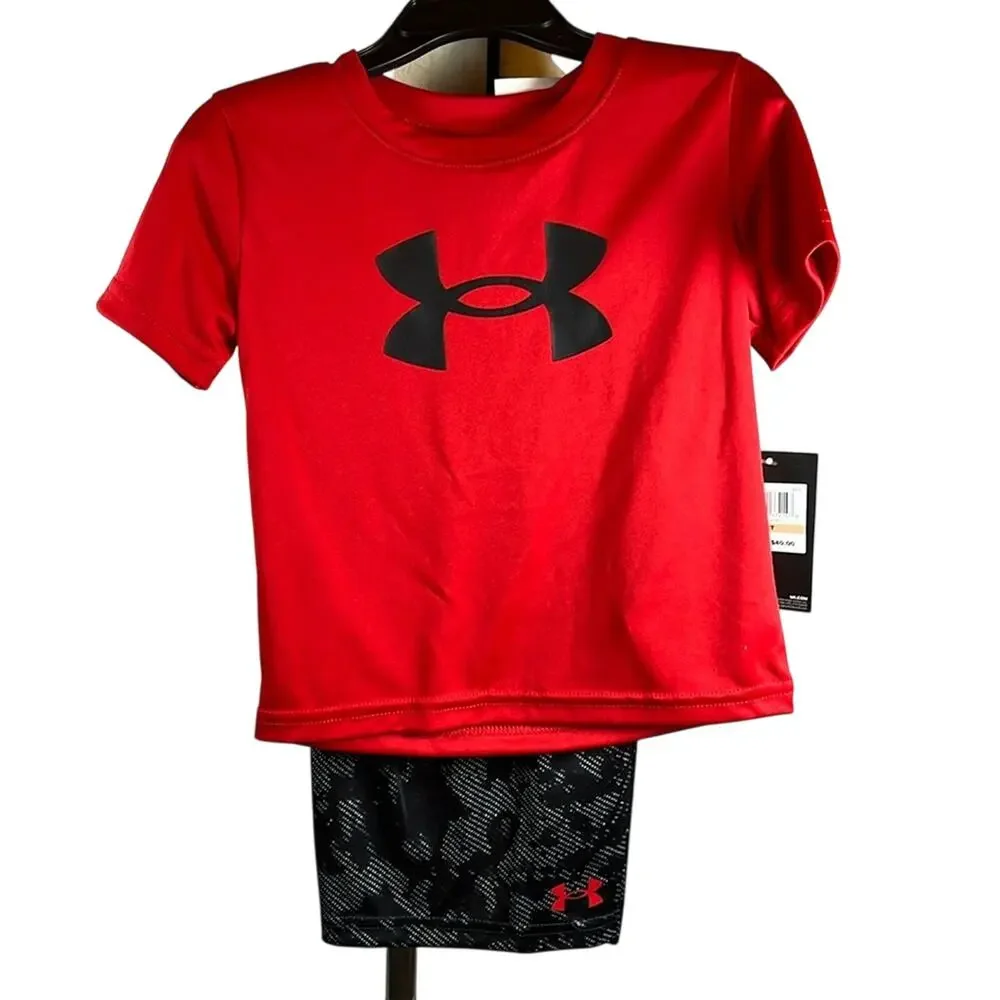 Under Armour boys Ua Geode Dye Big Logo SetT-Shirt and Short Set 2T